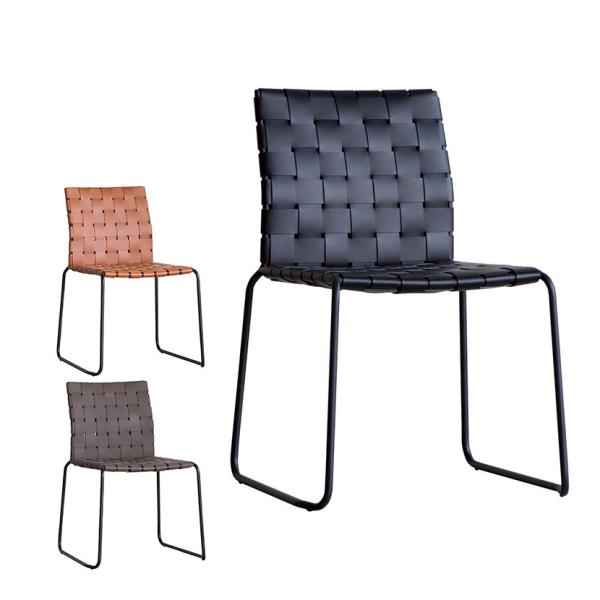 ハーパー ダイニングチェア ミーティングチェア リサイクルレザー 固定脚 スタッキングチェア CRU...