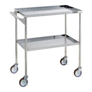 サカエ ステンレスCSワゴン パンチング仕様 取手付き SUS304 棚板2段 耐荷重40kg/段 ...