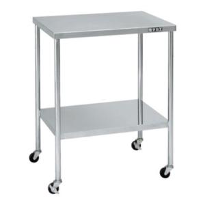 サカエ ステンレスCSワゴン SUS304 ゴム車 棚板2段 耐荷重25kg/段 幅600×奥行45...