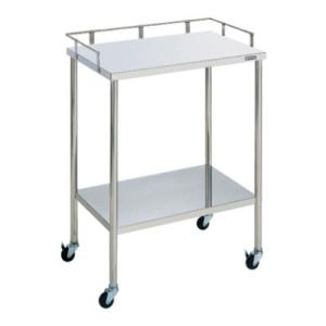 サカエ ステンレスCSワゴン 3方こぼれ止め付き SUS304 棚板2段 耐荷重25kg/段 幅60...