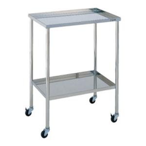 サカエ ステンレスCSワゴン SUS304 ゴム車 棚板2段 耐荷重25kg/段 幅600×奥行40...