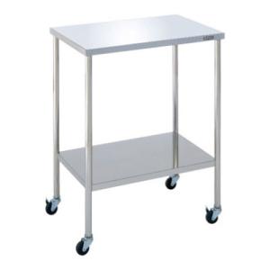 サカエ ステンレスCSワゴン SUS304 ゴム車 棚板2段 耐荷重25kg/段 幅600×奥行40...