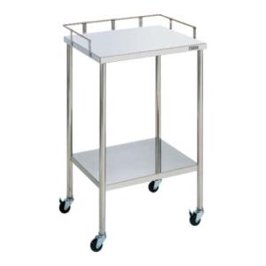 サカエ ステンレスCSワゴン 3方こぼれ止め付き SUS304 棚板2段 耐荷重25kg/段 幅48...