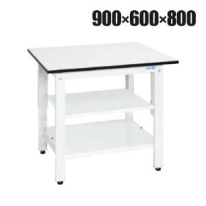 サカエ 軽量作業台KHタイプ 中間棚板・下段棚板付き KH-38T2LW 幅900×奥行600×高さ...