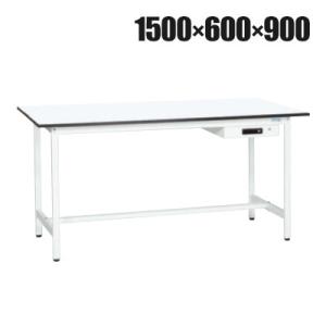 抗菌加工 サカエ 軽量立作業台KADタイプ キャビネット付き KAD-156AMW 幅1500×奥行...