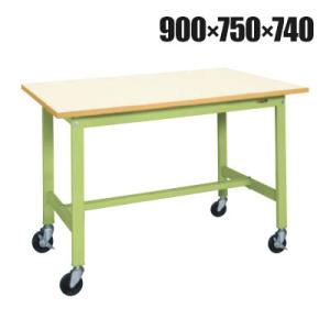 抗菌加工 サカエ 軽量作業台KSタイプ 移動式・直進安定金具無し KS-097PURIG 幅900×...