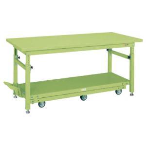 サカエ 重量作業台TKWタイプ ペダル昇降移動式 6輪車 幅1800×奥行800×高さ740〜104...