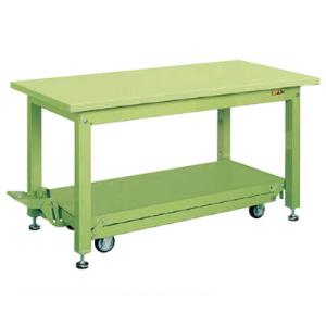 サカエ 重量作業台KWCタイプ ペダル昇降移動式 幅1800×奥行800×高さ740mm KWCS-...