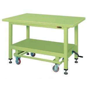 サカエ 超重量作業台KWCタイプ ハンドル昇降移動式 幅1800×奥行800×高さ740mm KWC...