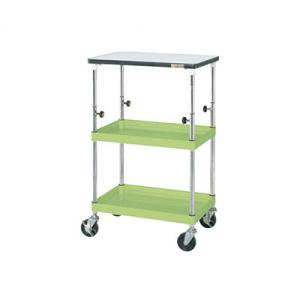 サカエ CSパールワゴン 高さ調整タイプ 天板付き 幅630×奥行430×高さ865〜1115mm ...