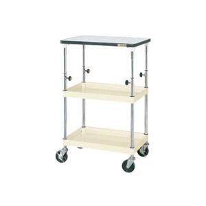 サカエ CSパールワゴン 高さ調整タイプ 天板付き 幅630×奥行430×高さ865〜1115mm ...