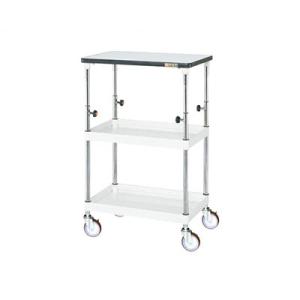 サカエ CSパールワゴン 高さ調整タイプ 天板付き 幅630×奥行430×高さ865〜1115mm ...