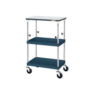 サカエ CSパールワゴン 高さ調整タイプ 天板付き 幅630×奥行430×高さ865〜1115mm ...