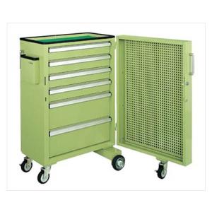 サカエ キャビネットワゴンスイングドア付き 幅700×奥行400×高さ1095mm CW-SD1N