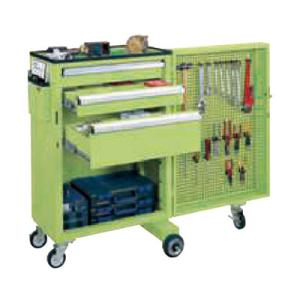 サカエ キャビネットワゴンスイングドア付き 幅700×奥行400×高さ1095mm CW-SD3N