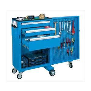 サカエ キャビネットワゴンスイングドア付き 幅700×奥行400×高さ1095mm CW-SD3NB