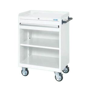 サカエ キャビネットワゴン 棚板付き 幅700×奥行480×高さ1025mm CV-101TW