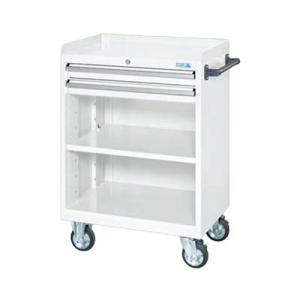 サカエ キャビネットワゴン 棚板付き 幅700×奥行480×高さ1025mm CV-102TW