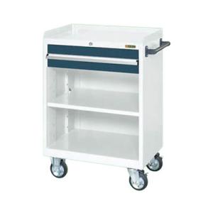 サカエ キャビネットワゴン 棚板付き 幅700×奥行480×高さ1025mm CV-101TWD