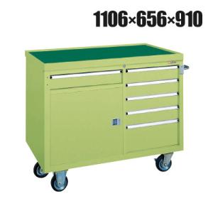 サカエ キャビネットワゴン 天板皿型 幅1106×奥行656×高さ910mm Q-21BKT