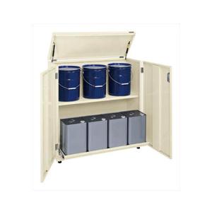 サカエ 一斗缶保管庫 一斗缶 ペール缶兼用タイプ 固定式 幅1055×奥行415×高さ1070mm ...