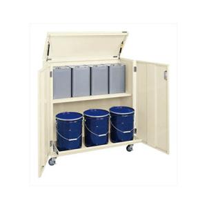 サカエ 一斗缶保管庫 一斗缶 ペール缶兼用タイプ 移動式 幅1055×奥行415×高さ1155mm ...