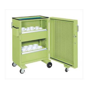 サカエ ツーリングキャビネットワゴン スイングドア付き 幅700×奥行500×高さ1095mm TL...