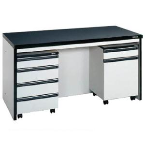 サカエ サイド実験台 キャビネットワゴン2台付き 幅1800×奥行750×高さ800mm ST-18...