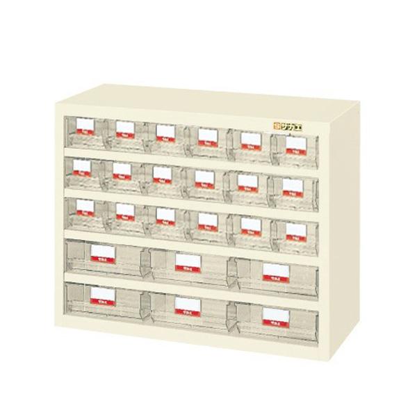 サカエ ハニーケース パーツキャビネット 樹脂ボックス 小6列3段+大3列2段 均等耐荷重50kg ...