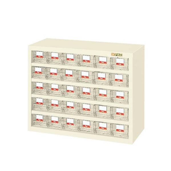 サカエ ハニーケース パーツキャビネット 樹脂ボックス 小6列5段 均等耐荷重50kg 幅690×奥...