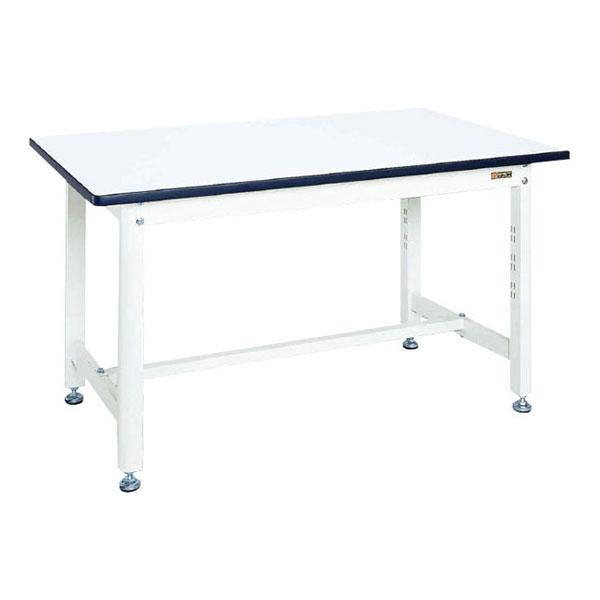 サカエ 中量作業台・扇形支柱(パールホワイト) 作業机 幅1200×奥行750×高さ700mm 耐荷...