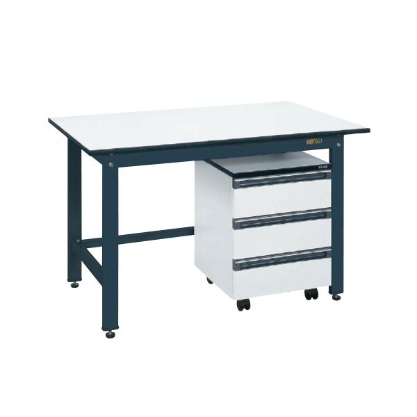 サカエ 軽量作業台 KKタイプ・キャビネットワゴン付 KKD-127LA 外寸:幅1200×奥行75...