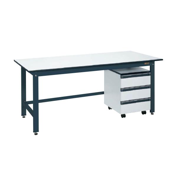 サカエ 軽量作業台 KKタイプ・キャビネットワゴン付 KKD-187LA 外寸:幅1800×奥行75...