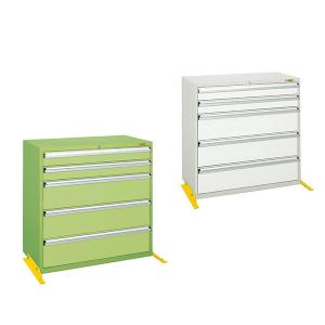 サカエ 工具管理ユニット 業務用棚 スチール棚 3段 扉付き 鍵付き