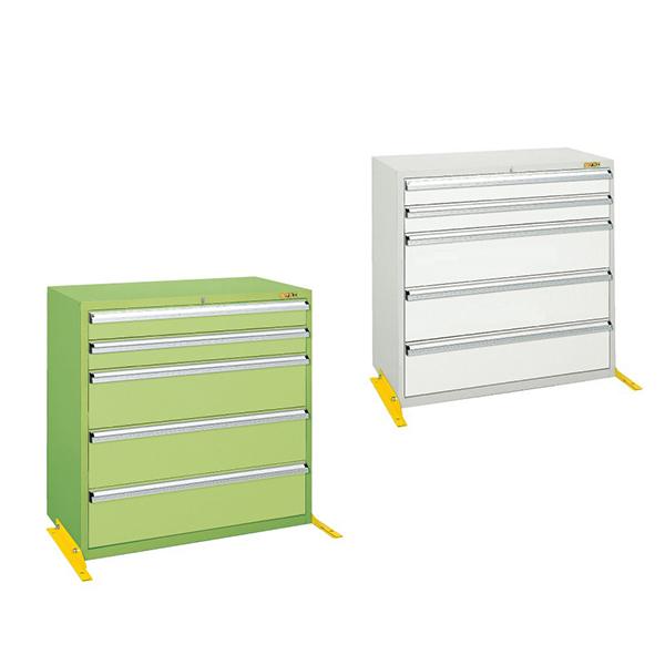 サカエ 工具管理ユニット 工具保管 キャビネット 引出し5段(100mm2段+200mm3段) オー...