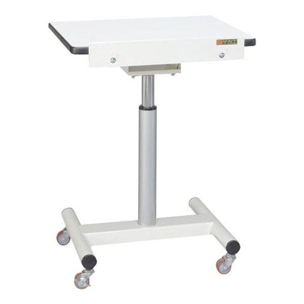 サカエ キャスター付き作業台 軽量昇降傾斜作業台 幅600×奥行450×高さ700-900mm 耐荷...