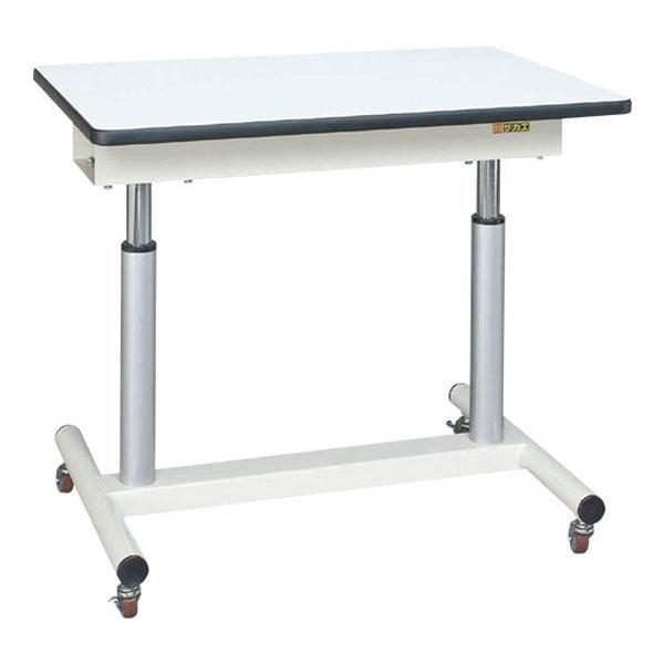 サカエ 軽量昇降作業台 (パールホワイト) ワークテーブル 幅900×奥行600×高さ700-900...