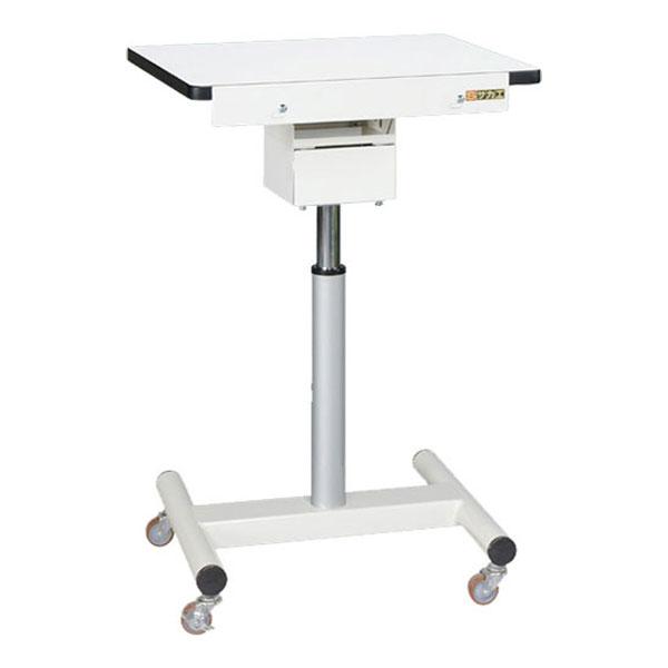 サカエ キャスター付き作業台 軽量昇降傾斜作業台 幅600×奥行450×高さ800-1000mm 耐...