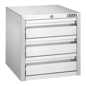 サカエ ステンレスミニキャビネット SUS304 引き出し3段 幅420×奥行430×高さ410mm...