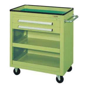 サカエ ニューパネルワゴン(直径100mmゴム車) 皿型天板 NPK-1C 幅750×奥行500×高...