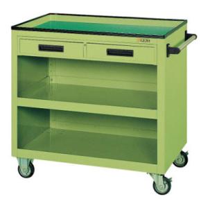 サカエ パネルワゴン(ゴム車・引出付き) PGW-5C 幅900×奥行600×高さ880mm 均等耐...