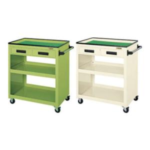 サカエ パネルワゴン(ゴム車・引出付き) PKW-4C 幅755×奥行505×高さ880mm 均等耐...