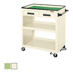 サカエ パネルワゴンフットブレーキ付き(ゴム車・天板皿型) PKW-4CBR 幅755×奥行505×...