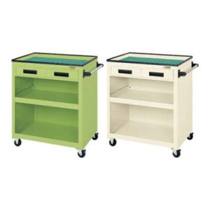 サカエ パネルワゴン(ゴム車・引出付き) PKW-5C 幅755×奥行505×高さ880mm 均等耐...