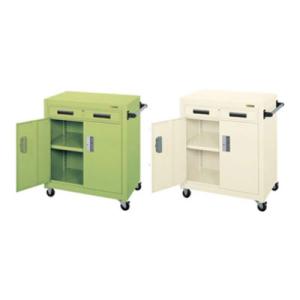 サカエ パネルワゴン(ゴム車・引出・扉付き) PKW-7A 幅755×奥行505×高さ880mm 均...