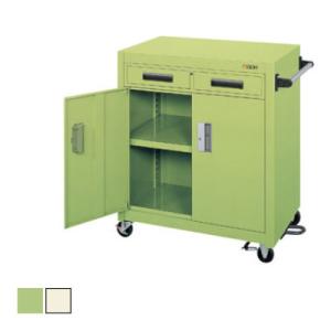 サカエ パネルワゴンフットブレーキ付き(ゴム車・天板フラット型) PKW-7ABR 幅755×奥行5...