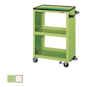 サカエ パネルワゴンフットブレーキ付き(ゴム車・天板皿型) PMW-2CBR 幅605×奥行405×...