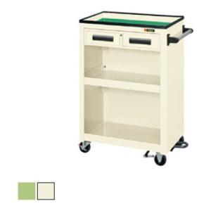 サカエ パネルワゴンフットブレーキ付き(ゴム車・天板皿型) PMW-5CBR 幅605×奥行405×...