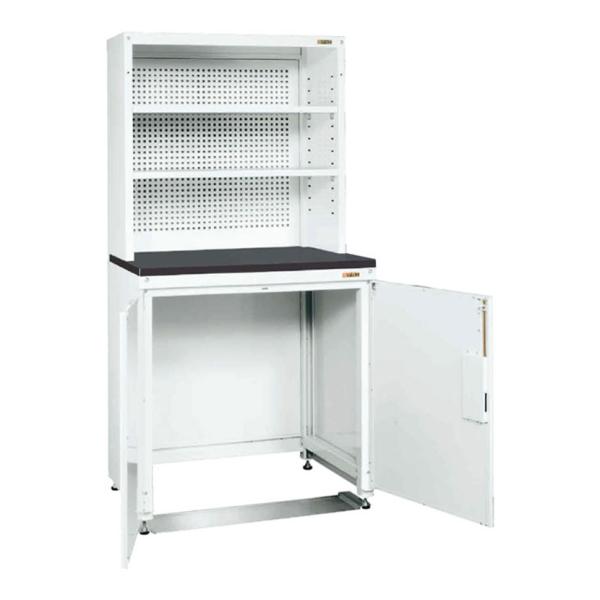 サカエ PNH-K12KPDW 保管システム収納庫 下開放扉 パンチングパネル付き 均等耐荷重250...