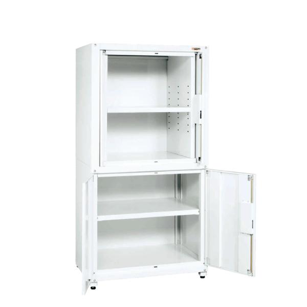 サカエ PNH-MR12W 保管システム収納庫 下開放扉固定棚付き 前扉横収納扉 均等耐荷重250k...